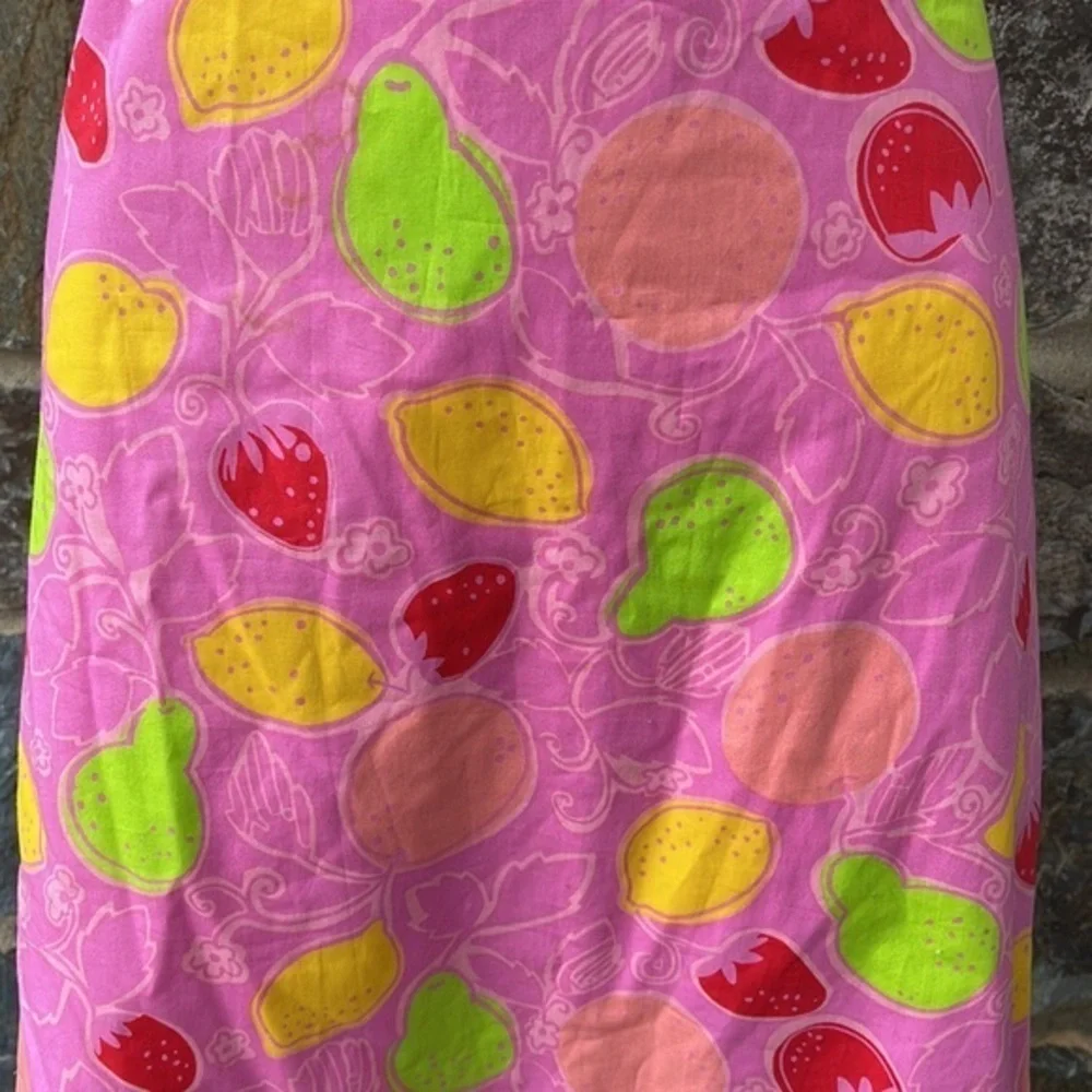 Lilly Pulitzer white label Anna halter Dress - Hibiscus Pink, lemon print size 4